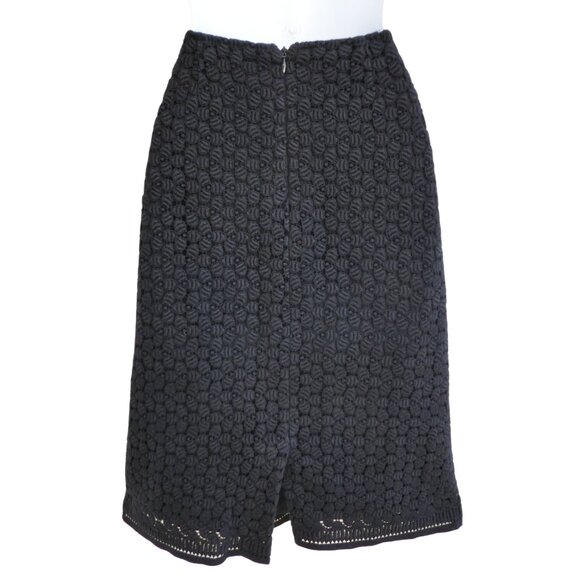 Cynthia Steffe Floral Lace Black Mini Skirt Cotton Lined Zip Back Slit A-Line 6 - Picture 2 of 6